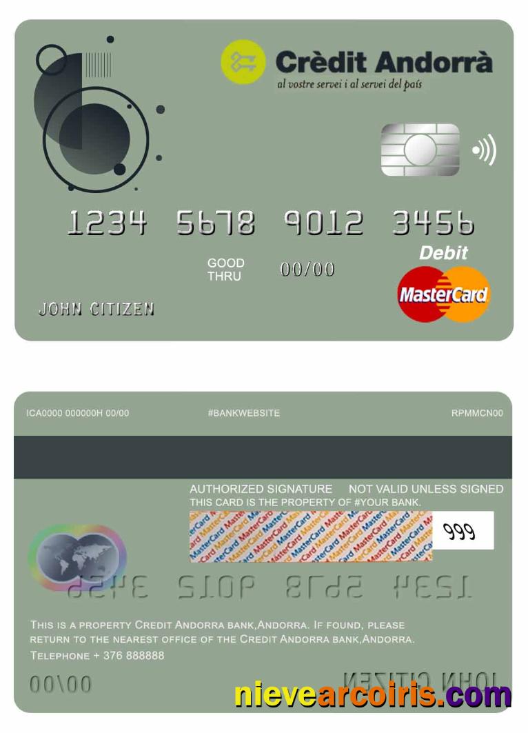 Andorra Credit Andorra bank master card